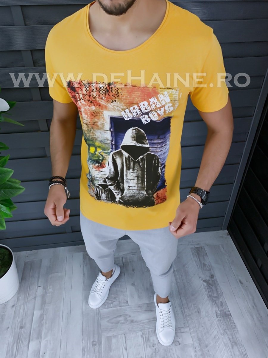 Tricou barbati mustar slim fit zr b1006 p2-3